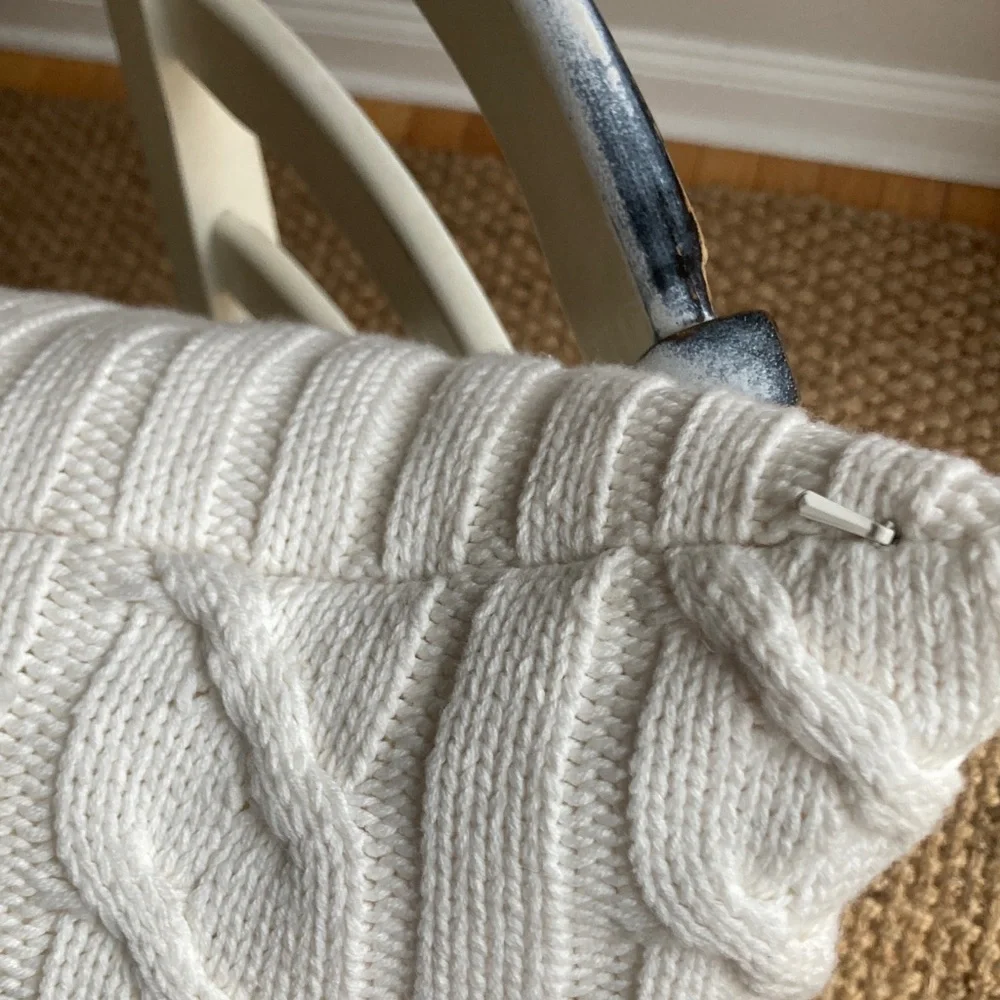 Pottery Barn 26” Square Cable Knit Pillow